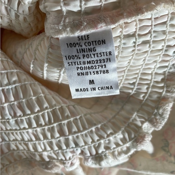 MABLE Cream Liberty Floral Puff Sleeve Smocked Tiered Maxi Dress - Picture 6 of 7